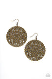 The Whole Nine VINEYARDS - Brass ~ Paparazzi Earrings - Glitzygals5dollarbling Paparazzi Boutique 