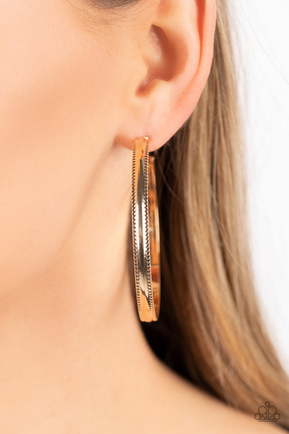 Monochromatic Magnetism - Gold ~ Paparazzi Earrings - Glitzygals5dollarbling Paparazzi Boutique 