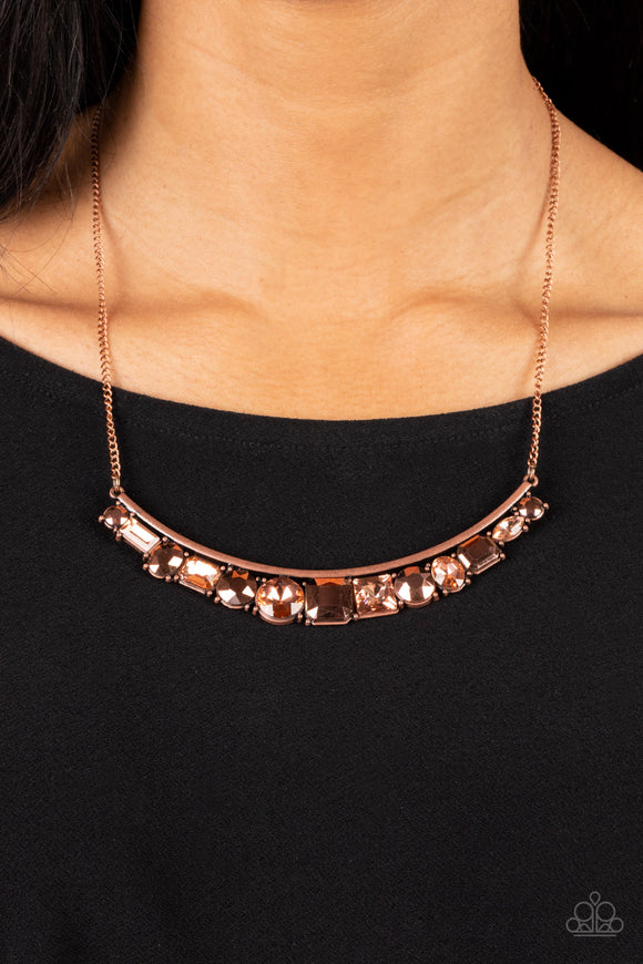 The Only SMOKE-SHOW in Town - Copper ~ Paparazzi Necklace - Glitzygals5dollarbling Paparazzi Boutique 