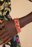 Paparazzi Bracelet ~ Seaside Siesta - Orange - Glitzygals5dollarbling Paparazzi Boutique 