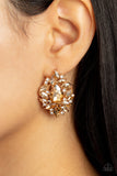 We All Scream for Ice QUEEN - Gold ~ Paparazzi Earrings - Glitzygals5dollarbling Paparazzi Boutique 