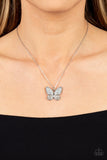 Flutter Forte - White Butterfly ~ Paparazzi Necklace - Glitzygals5dollarbling Paparazzi Boutique 