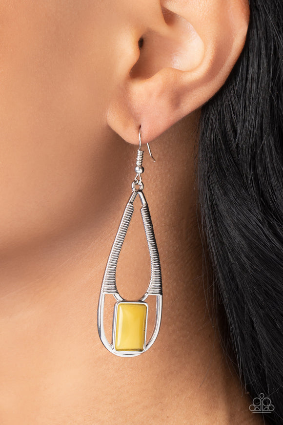 Adventure Story - Yellow ~ Paparazzi Earrings - Glitzygals5dollarbling Paparazzi Boutique 