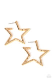 All-Star Attitude - Gold ~ Paparazzi Earrings - Glitzygals5dollarbling Paparazzi Boutique 