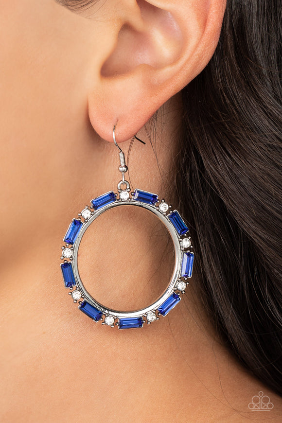 Gritty Glow - Blue ~ Paparazzi Earrings - Glitzygals5dollarbling Paparazzi Boutique 