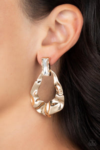 Metro Meltdown - Gold ~ Paparazzi Earrings - Glitzygals5dollarbling Paparazzi Boutique 