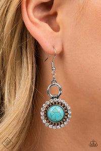 Paparazzi Earrings ~ Mojave Mogul - Blue - Glitzygals5dollarbling Paparazzi Boutique 