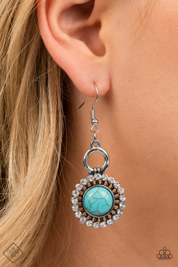 Paparazzi Earrings ~ Mojave Mogul - Blue - Glitzygals5dollarbling Paparazzi Boutique 