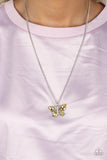 Free-Flying Flutter - Yellow ~ Paparazzi Necklace - Glitzygals5dollarbling Paparazzi Boutique 