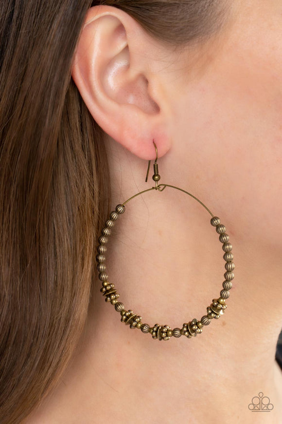 Simple Synchrony - Brass ~ Paparazzi Earrings - Glitzygals5dollarbling Paparazzi Boutique 