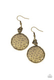 Prehistoric Perfection - Brass ~ Paparazzi Earrings - Glitzygals5dollarbling Paparazzi Boutique 