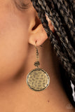 Prehistoric Perfection - Brass ~ Paparazzi Earrings - Glitzygals5dollarbling Paparazzi Boutique 