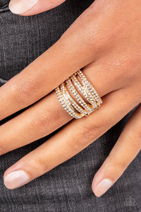 Knock-Out Opulence - Gold ~ Paparazzi Ring - Glitzygals5dollarbling Paparazzi Boutique 