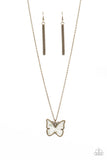 Gives Me Butterflies - Brass ~ Paparazzi Necklace - Glitzygals5dollarbling Paparazzi Boutique 