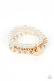 Pearly Professional - Gold ~ Paparazzi Bracelet - Glitzygals5dollarbling Paparazzi Boutique 