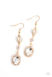 Paparazzi Earrings ~ Glass Slipper Sparkle - Gold - Glitzygals5dollarbling Paparazzi Boutique 