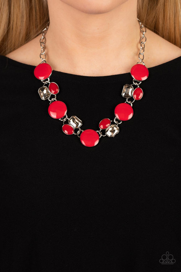 Dreaming in MULTICOLOR - Red ~ Paparazzi Necklace - Glitzygals5dollarbling Paparazzi Boutique 