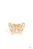 Fearless Flutter - Gold ~ Paparazzi Ring - Glitzygals5dollarbling Paparazzi Boutique 
