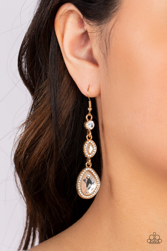 Dripping Self-Confidence - Gold ~ Paparazzi Earrings - Glitzygals5dollarbling Paparazzi Boutique 