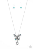 Badlands Butterfly - Blue ~ Paparazzi Necklace Lanyard - Glitzygals5dollarbling Paparazzi Boutique 