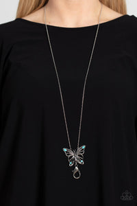 Badlands Butterfly - Blue ~ Paparazzi Necklace Lanyard - Glitzygals5dollarbling Paparazzi Boutique 