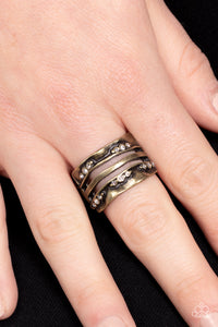 Paparazzi Ring ~ Unexpected Treasure - Brass - Glitzygals5dollarbling Paparazzi Boutique 