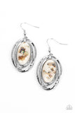 Ocean Floor Oracle - White ~ Paparazzi Earrings - Glitzygals5dollarbling Paparazzi Boutique 