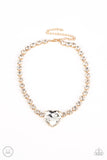 Heart in My Throat - Gold ~ Paparazzi Necklace - Glitzygals5dollarbling Paparazzi Boutique 