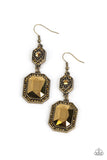 Starry-Eyed Sparkle - Brass ~ Paparazzi Earrings - Glitzygals5dollarbling Paparazzi Boutique 