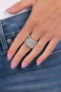 Angelic Architecture - White ~ Paparazzi Ring - Glitzygals5dollarbling Paparazzi Boutique 