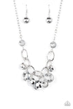 Rhinestone River - Silver ~ Paparazzi Necklace - Glitzygals5dollarbling Paparazzi Boutique 