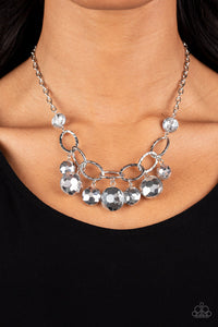 Rhinestone River - Silver ~ Paparazzi Necklace - Glitzygals5dollarbling Paparazzi Boutique 