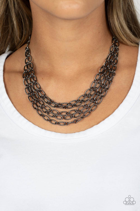 House of CHAIN - Black ~ Paparazzi Necklace - Glitzygals5dollarbling Paparazzi Boutique 