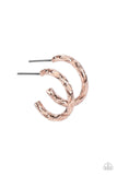 Triumphantly Textured - Rose Gold ~ Paparazzi Earrings - Glitzygals5dollarbling Paparazzi Boutique 