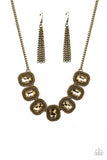 Iced Iron - Brass ~ Paparazzi Necklace - Glitzygals5dollarbling Paparazzi Boutique 