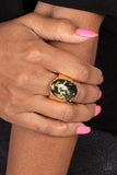 Gold Leaf Glam - Black ~ Paparazzi Ring - Glitzygals5dollarbling Paparazzi Boutique 