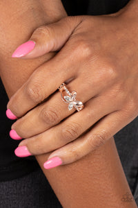 Fetching Flutter - Rose Gold ~ Paparazzi Ring - Glitzygals5dollarbling Paparazzi Boutique 