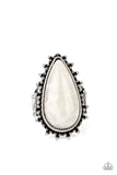 Down-to-Earth Essence - White ~ Paparazzi Ring - Glitzygals5dollarbling Paparazzi Boutique 
