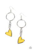 Don’t Miss a HEARTBEAT - Yellow ~ Paparazzi Earrings - Glitzygals5dollarbling Paparazzi Boutique 