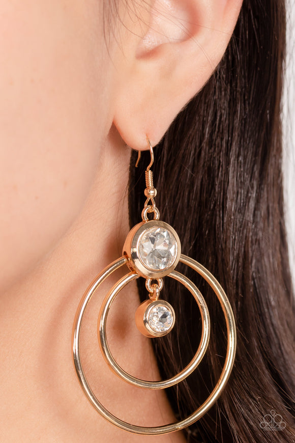 Dapperly Deluxe - Gold ~ Paparazzi Earrings - Glitzygals5dollarbling Paparazzi Boutique 