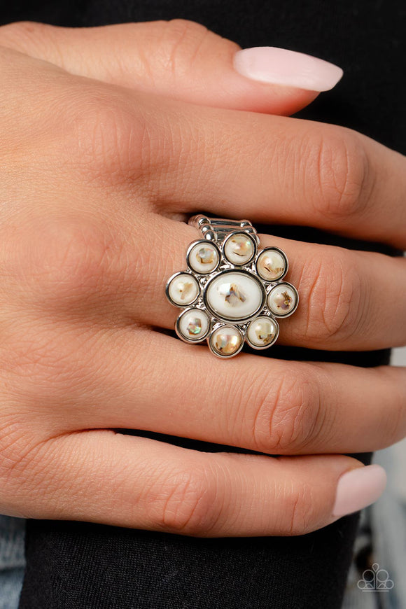Time to SHELL-ebrate - White ~ Paparazzi Ring - Glitzygals5dollarbling Paparazzi Boutique 