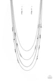 Metallic Monarch - Silver ~ Paparazzi Necklace - Glitzygals5dollarbling Paparazzi Boutique 