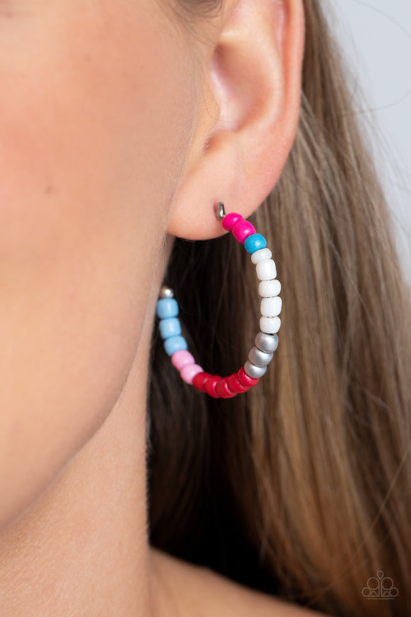 Multicolored Mambo - Pink Multi ~ Paparazzi Earrings - Glitzygals5dollarbling Paparazzi Boutique 
