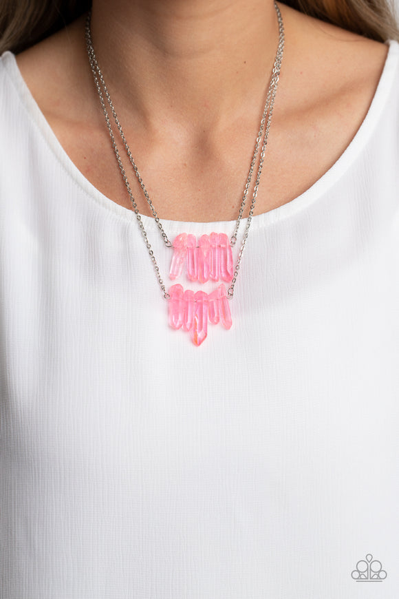 Crystal Catwalk - Pink ~ Paparazzi Necklace - Glitzygals5dollarbling Paparazzi Boutique 