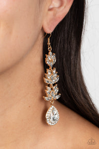 Water Lily Whimsy - Gold ~ Paparazzi Earrings - Glitzygals5dollarbling Paparazzi Boutique 