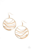 Fighting Fortune - Gold ~ Paparazzi Earrings - Glitzygals5dollarbling Paparazzi Boutique 