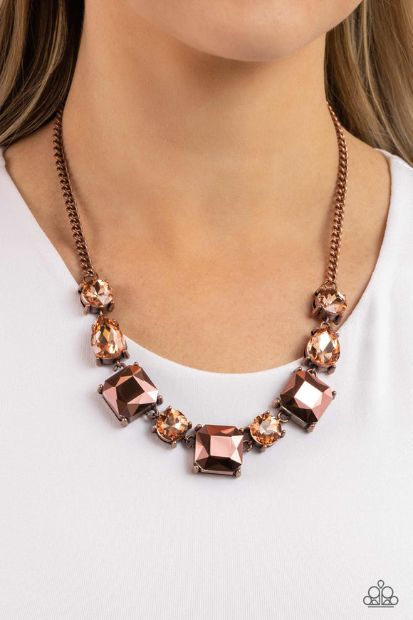 Elevated Edge - Copper ~ Paparazzi Necklace - Glitzygals5dollarbling Paparazzi Boutique 