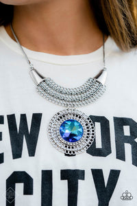 Excalibur Extravagance - Blue ~ Paparazzi Necklace - Glitzygals5dollarbling Paparazzi Boutique 