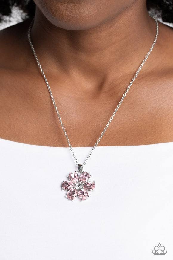 Fancy Flower Girl - Pink ~ Paparazzi Necklace - Glitzygals5dollarbling Paparazzi Boutique 