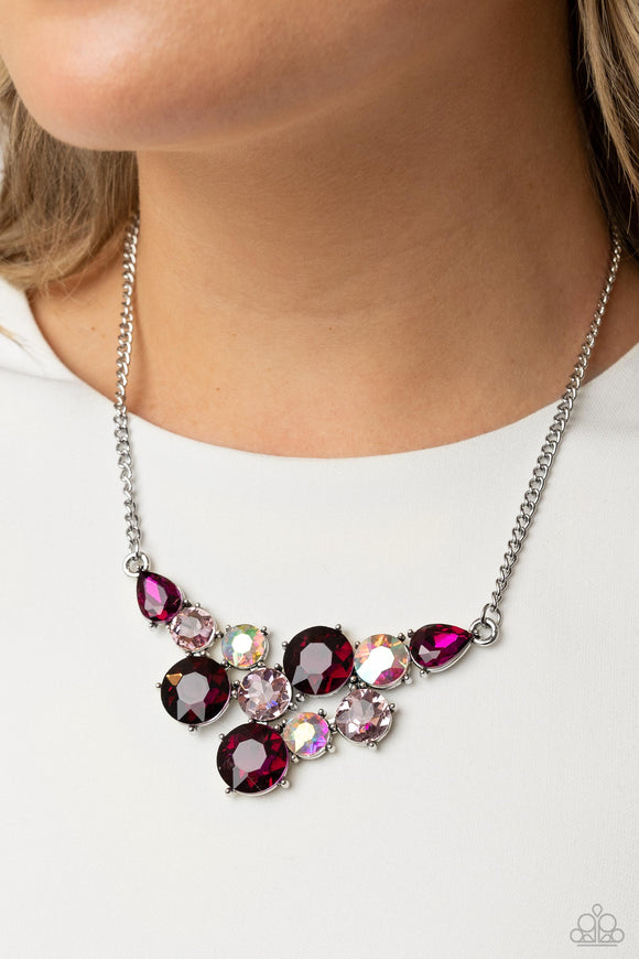 Round Royalty - Pink ~ Paparazzi Necklace - Glitzygals5dollarbling Paparazzi Boutique 